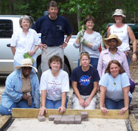 Laying bricks for the Memorial Walk Laying bricks for the Memorial Walk